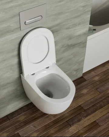 Унитаз подвесной D&K Matrix DT1396016 безободковый, сиденье микролифт, белый