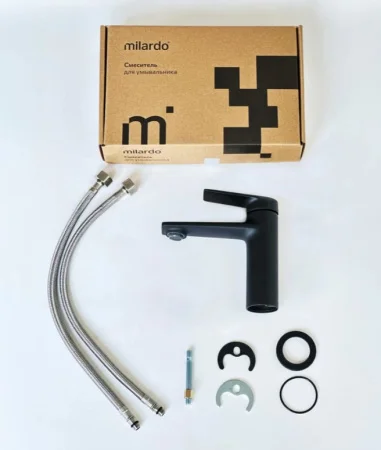 Смеситель для умывальника Milardo Azure AZUBL00M01 черный матовый