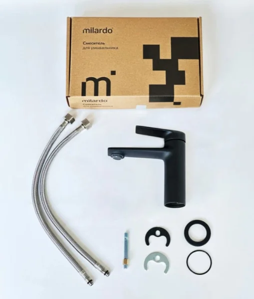 Смеситель для умывальника Milardo Azure AZUBL00M01 черный матовый
