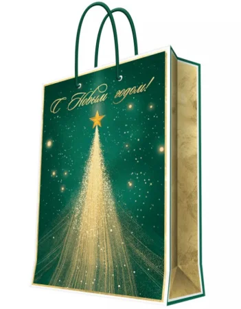 Бумажный пакет для сувенирной продукции с ламинацией, с шириной основания 33 cм, плотность бумаги 140 г/м2 33x45,7x10,2см 95785FE