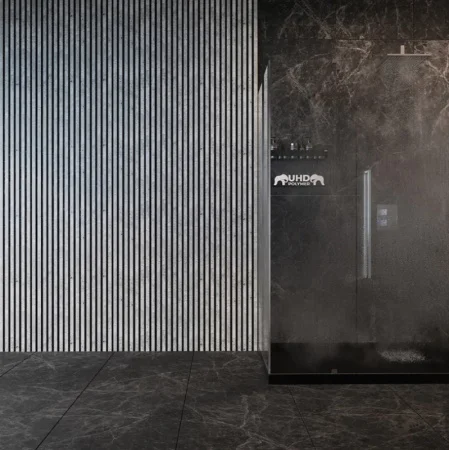 Панель 3D стеновая из полимера ультравысокой плотности 4 UHD 01/130L Микроцемент 3м 130х15мм