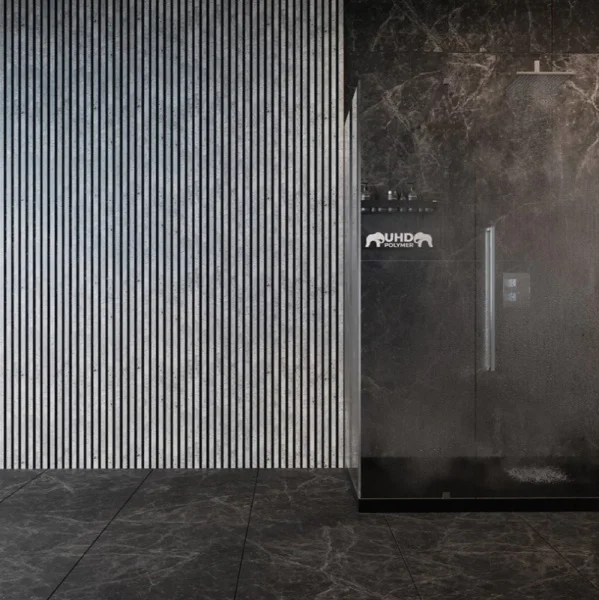 Панель 3D стеновая из полимера ультравысокой плотности 4 UHD 01/130L Микроцемент 3м 130х15мм