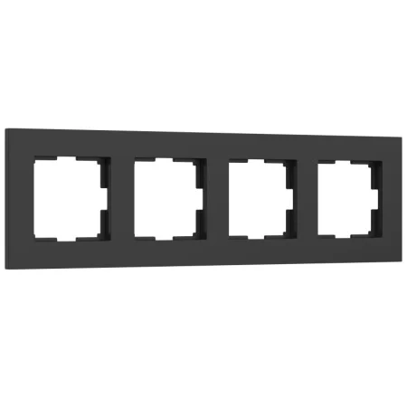 Рамка Werkel Slab на 4 поста (черный матовый) W0042908