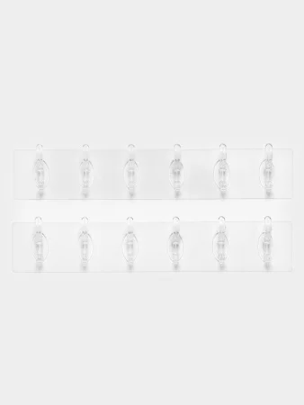 Планка с 6-ю крючками (упак 2 шт) самоклеящиеся, прозрачный 10850513 *1