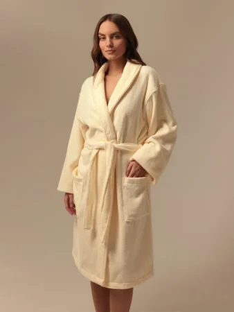 Халат махровый женский SL HOME: Basic "Айвори", размер XL, 100% хлопок, 420 г/м2 10091539