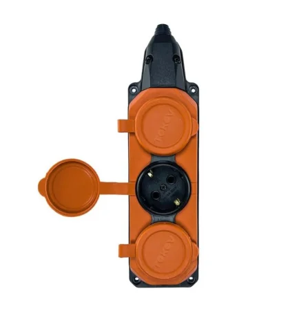 Колодка удлинителя 3-м с заземл. каучук TKE-C10-KK3-Z оранжевый Tokov Electric