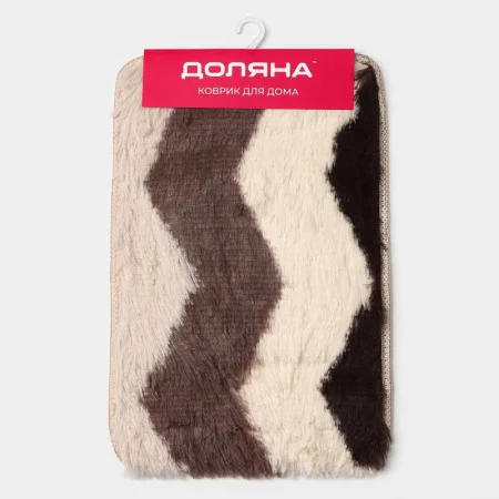 Коврик 40х60см Пушистик зиг-заг, серый 7478251