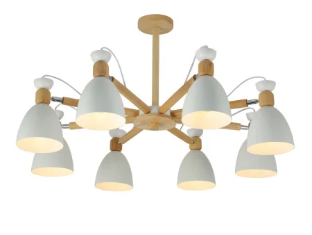 Светильник потолочный LV 9446/8 Лаура Белый/дерево Е27 60W Ø880 H480мм