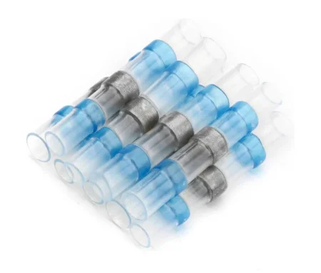 Коннектор термоусадочный с припоем 1,5-2,5мм 27А прозрачный/голубой уп-10шт LD302-1525 (Stekker) *10