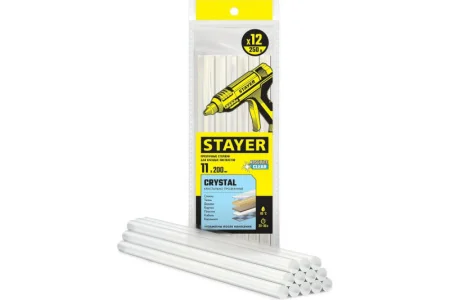 Стержни клеевые прозрачные универс. 11х200мм уп-12шт Stayer Cristal 0682-12 *1