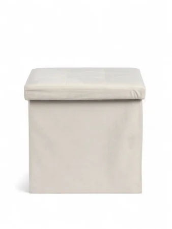 Пуф с ящиком 38х38х38см велюр 3 бежевый, нагрузка 120кг 10881143