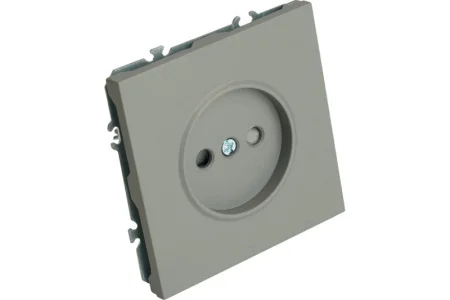 Розетка 1-м "Эмили" с защитной шторкой (механизм) б/з 250В 16А платиново-серый soft touch RST16-5109