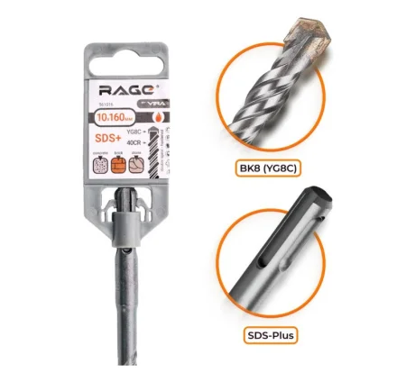 Бур по бетону 10х210мм SDS-plus RAGE by VIRA 561021 *1