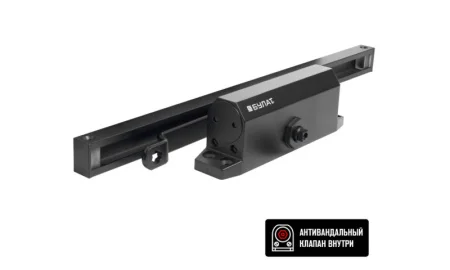 Доводчик дверной БУЛАТ ARCTIC ДД 502/4 AH-B (40-90 кг) черный  со скольз. тягой, морозостойкий 15375 *1