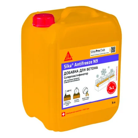 Добавка для зимнего бетонирования Sika Антифриз суперпластификатор N9 RU 5л *1/4