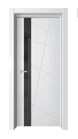 Дверь межкомнатная ДвериГУД Торонто-1 700х2000мм Вайт Лакобель черная кромка черная