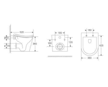Унитаз подвесной торнадо D&K München DT1566516  сиденье микролифт, белый
