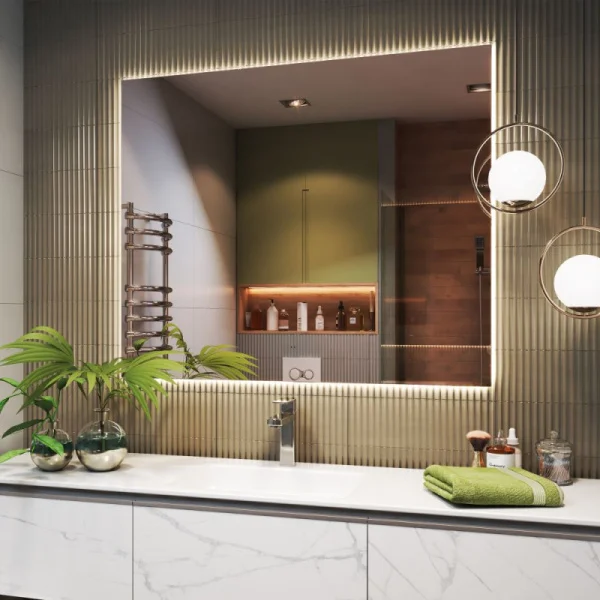 Зеркало с подсветкой Vigo Quadro Comfort z.QUA.1200.Comfort 1200х1000мм с антизапотеванием, бесконтактный сенсор