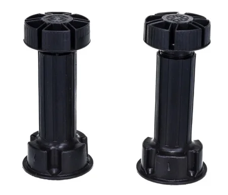 Ножка цокольная Н100мм (90-125)мм 2 штуки с клипсой пластик черная 129970 Tech-Krep *1