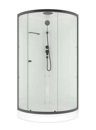 Душевая кабина "Simple" 99 V1.2 900х900х2180мм с крышей, прозрачное стекло DS01Sm99LWCl00.Gt-V1.2-Black (Domani-Spa) *1