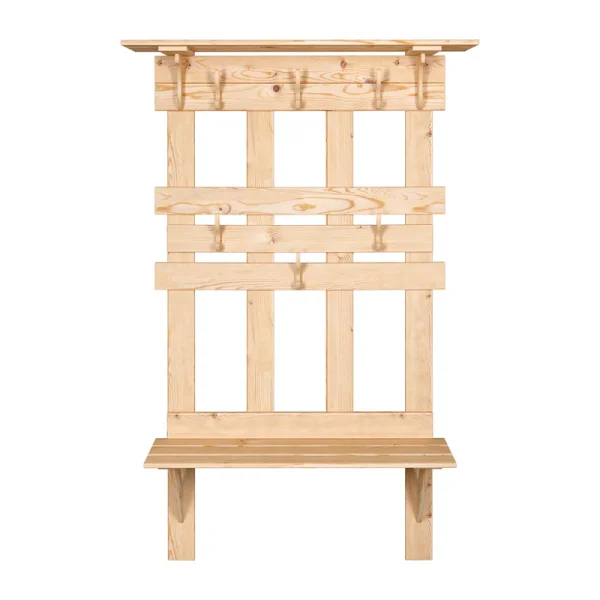 Вешалка с полкой и скамейкой 173х110х32см сосна класс АВ Банные штучки 33154
