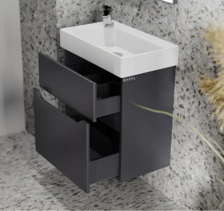 Тумба подвесная Brik 55 Brk.01.55/P/A/RL антрацит