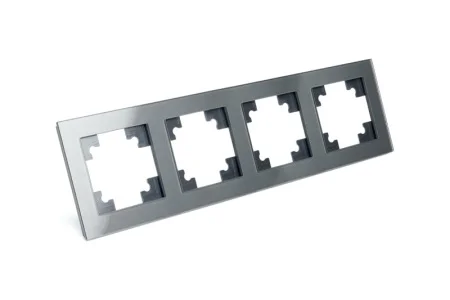 Рамка 4-м "Катрин" стекло графит GFR00-7004-06 Stekker *1