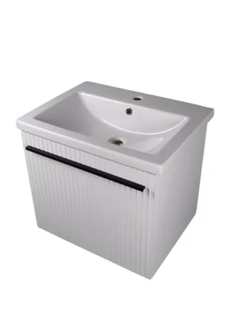 Тумба-умывальник подвесная Agata Суматра 60 АТ60-922 Белый матовый, 2 ящика с раковиной Como 60