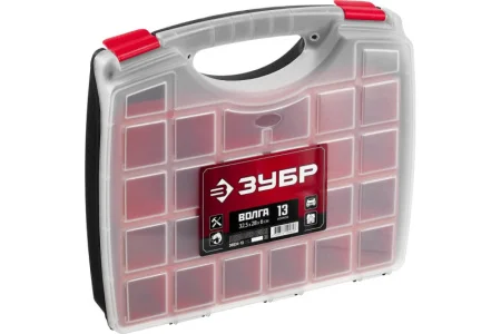 Органайзер пластиковый Волга-13 325х280х60мм с 13 съемными лотками Зубр 38034-13 *1