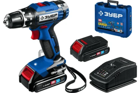 Дрель-шуруповерт аккум. Т7 20В, 50Нм, 2 АКБ (2Ач) кейс Зубр Профессионал DL-201-22 *1