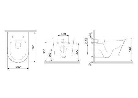 Унитаз подвесной Am.Pm Sense FlashClean C741701SC безободковый