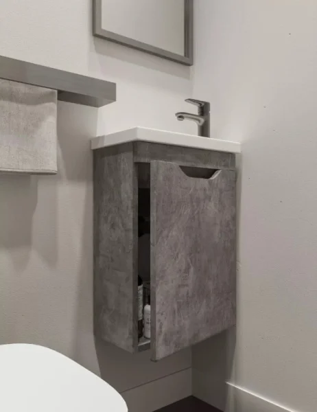 Комплект мебели IZEO 40 подвесной с дверцей (тумба + раковина Квадро 40) цвет Камень темный IZ-T40KT-V