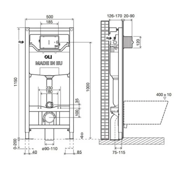 Инсталляция OLI 120 ECO mechanic с кнопкой Slim белая 879236mSL01