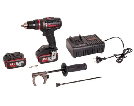Дрель-шуруповерт аккум. ударная KRESS KUC35, 20В, 150Нм, 4Ач х2, ЗУ 6А, кейс