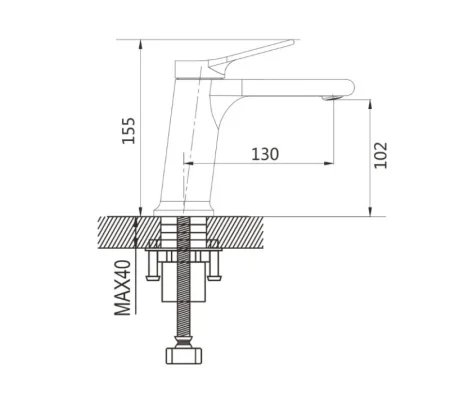 Смеситель для раковины одноручный Shevanik S8301T оружейная сталь