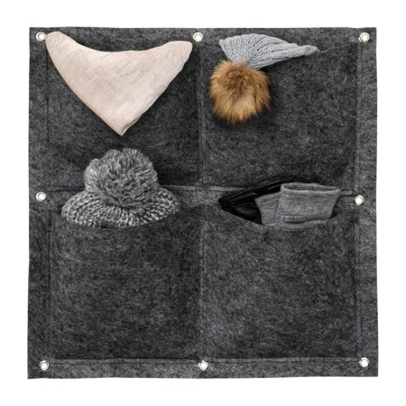 Органайзер квадратный фетр 4 кармана 50х50см 2,5л серый QWERTY