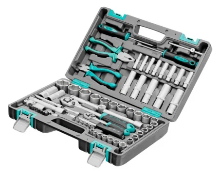 Набор инструментов 69 предм. 1/2", 1/4", CrV, пласт.кейс Stels 14108 *1