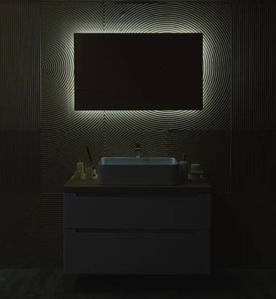 Зеркало с подсветкой Spell-BLACK 600х1000 LED-00002971 бесконтактный сенсор