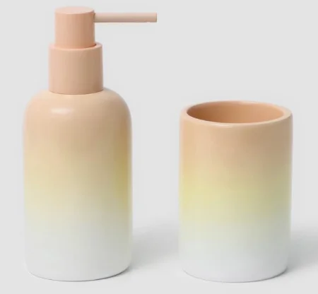 Набор аксессуаров для ванной комнаты (пластик, полимер 2 предмета) 9951844 (Savanna) *1