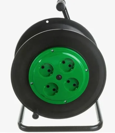 Удлинитель эл.на катушке 30м/4роз. б/з (КГ 2*1,0), 10А, 2500Вт, габаритные размеры: 250х200х350