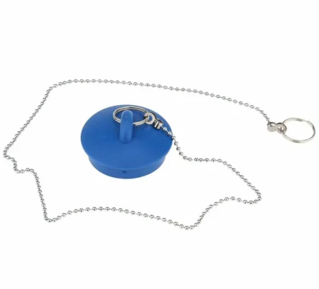 Пробка д/ванны с цепочкой синяя МХТ-3028 (Мирхозторг) *1