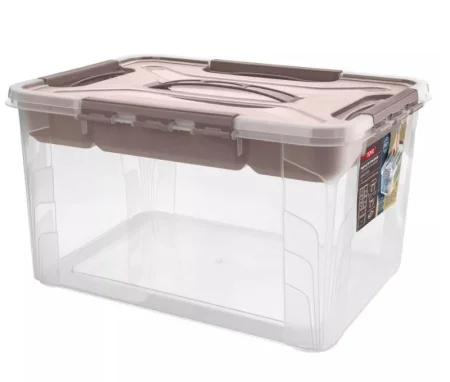 Ящик для хранения с замками и ручкой Grand Box 390х290х180мм 15,3л коричневый