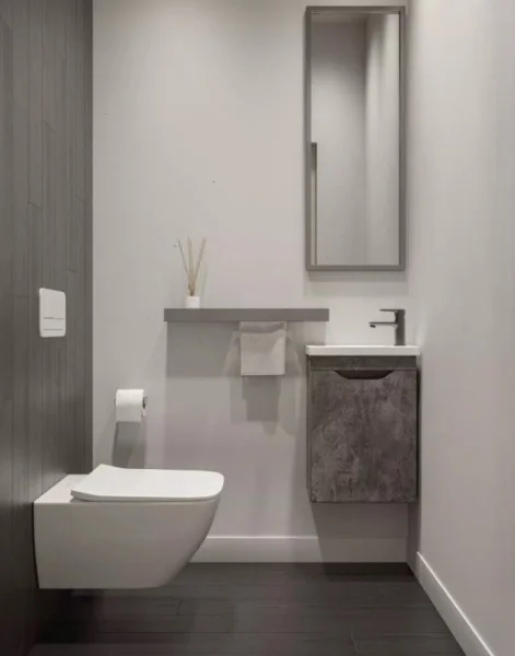 Комплект мебели IZEO 40 подвесной с дверцей (тумба + раковина Квадро 40) цвет Камень темный IZ-T40KT-V