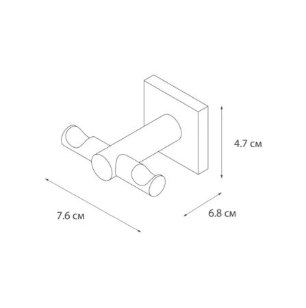 Крючок двойной Fixsen Lux Satin FX-16005A сатин