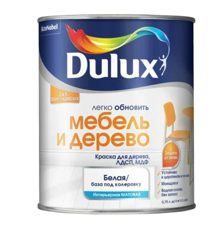 Краска Dulux Мебель и дерево BW 0,75л
