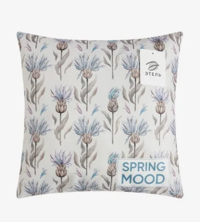 Наволочка декоративная Этель "Spring mood" 40×40см цв. бежевый 100% полиэстер, велюр 7829836 *1