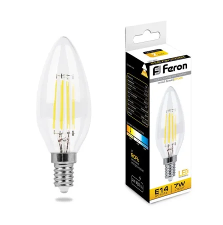 Лампа светодиодная, (7W) 230V E14 2700K, LB-66 25726 (Feron) *1