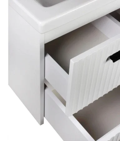 Тумба подвесная AGATA Суматра 80 АТ80-958 Белый матовый, 2 ящика с раковиной Como 80