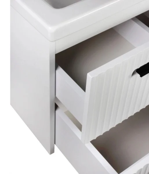 Тумба подвесная AGATA Суматра 80 АТ80-958 Белый матовый, 2 ящика с раковиной Como 80