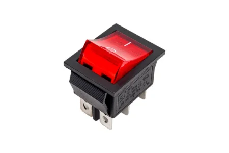 Выключатель клавишный RWB-506 SC-767 250В 15А (6с) ON-ON красн. с подсветкой (инд. упак.) 36-2350-1